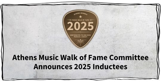 2025 Athens Music Walk of Fame award mockup on a concrete background