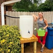 Taylor M with rain barrel
