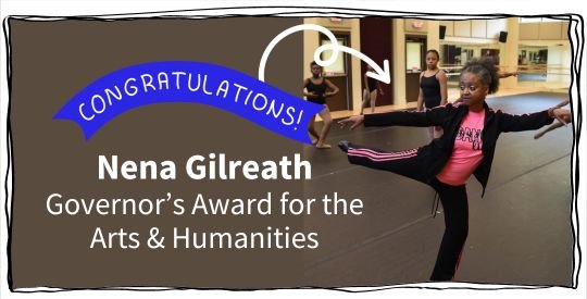 Nena Gilreath demonstrating a ballet movement