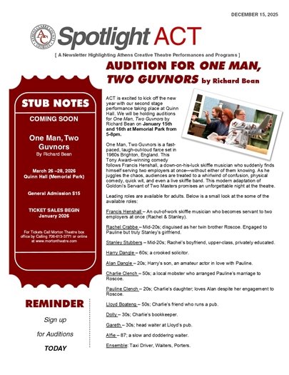 Page 1 of Newsletter