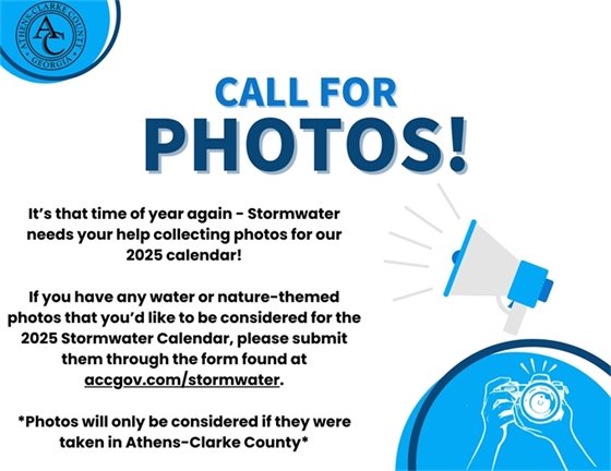 A call to submit photos to the 2025 Stormwater Calendar.