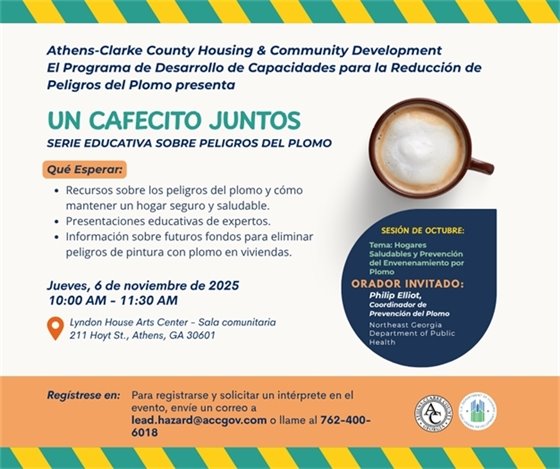 Spanish version of the flyer for the Coffee Together learning series