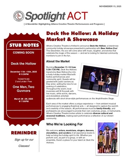 Page 1 of Newsletter