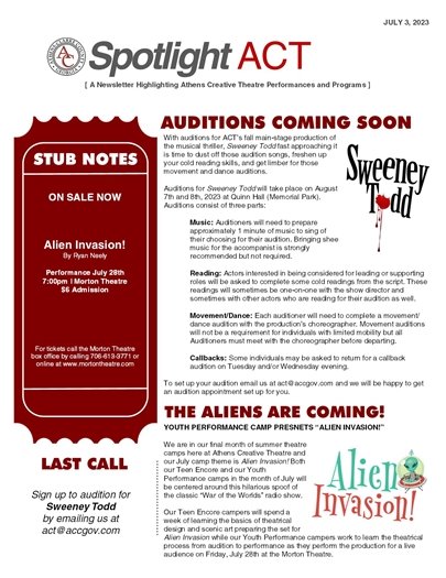 July 1st Newsletter Page 1