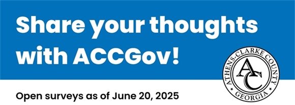 Blue and White ACCGov Surveys Email Header Image