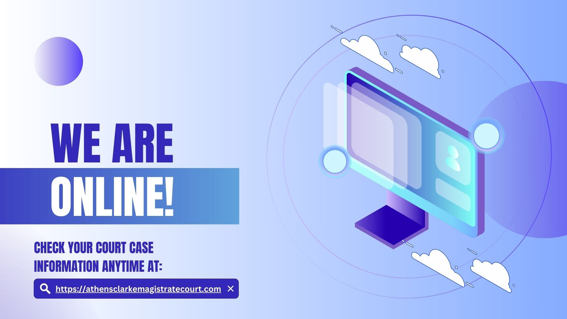 We're Online! Check Case Status Online Now!