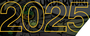 2025 with small frog face in the 0