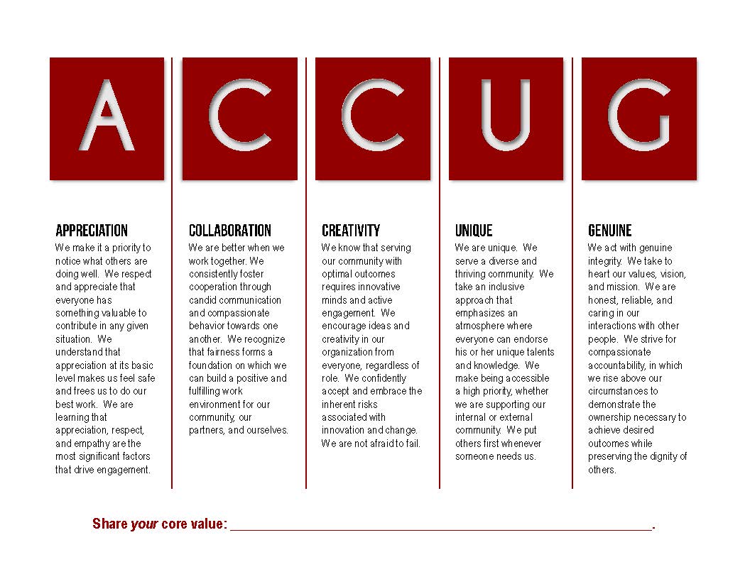 ACCUG values_carrie slayton