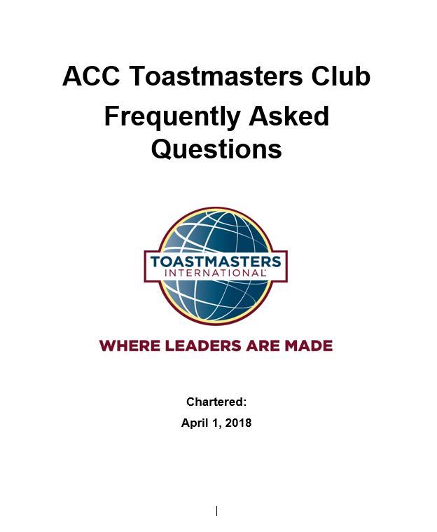 Toastmaster FAQ