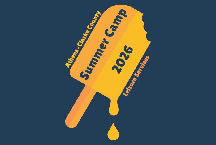 An orange melting popsicle against a dark blue background with the words \"Summer Camp 2026\"