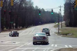 Cars at an intersection