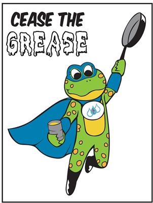 Lily Frog mascot as grease avenger cartoon